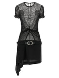 The Attico Black Polyamide Short Dress