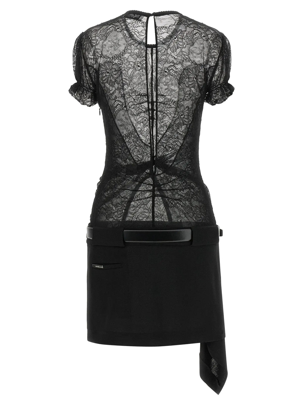 The Attico Black Polyamide Short Dress