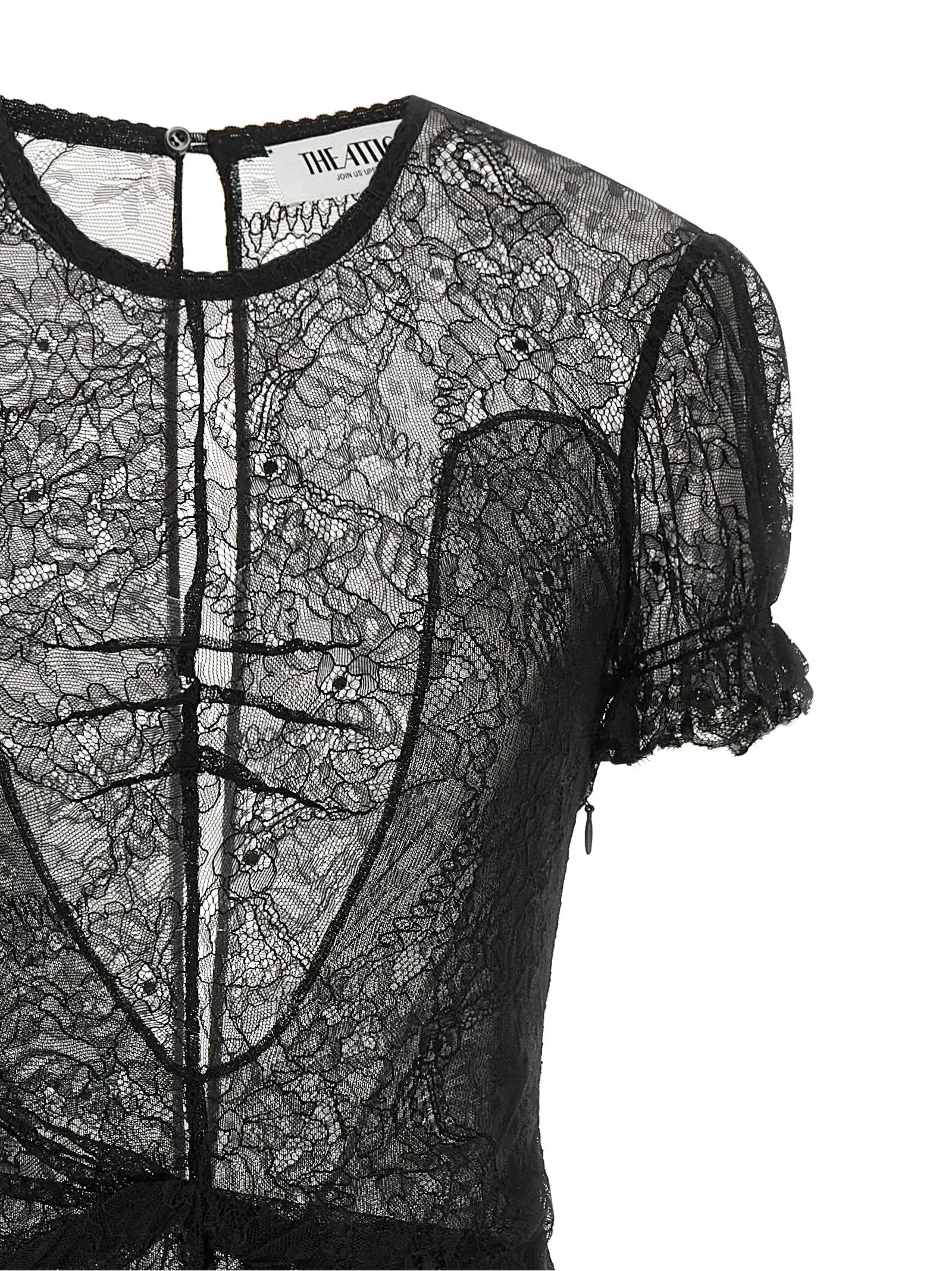 The Attico Black Polyamide Short Dress
