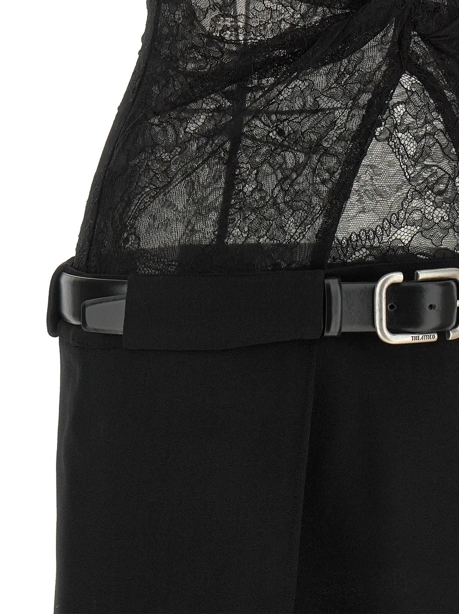 The Attico Black Polyamide Short Dress