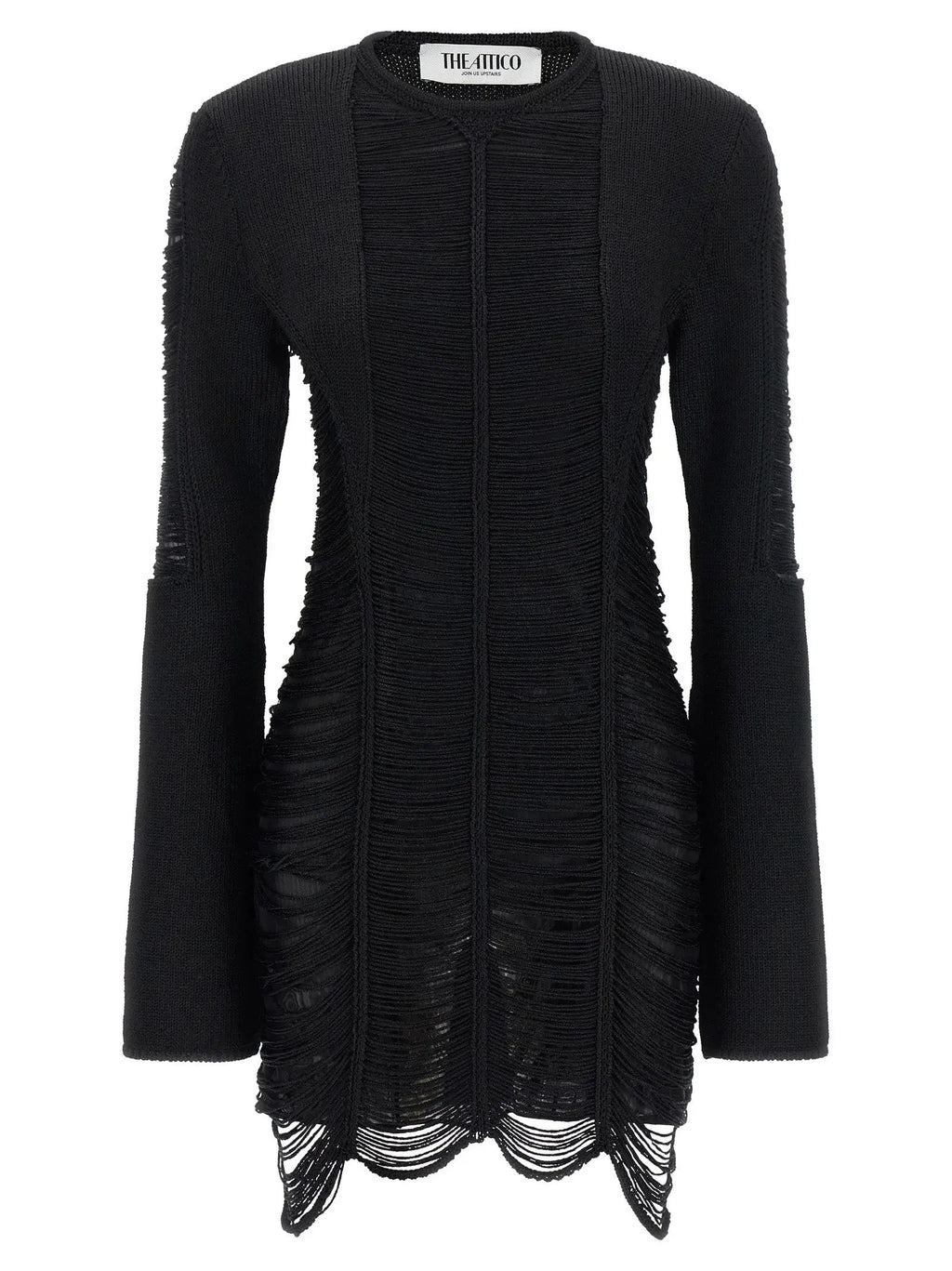 The Attico The Attico Black Viscose Short Dress