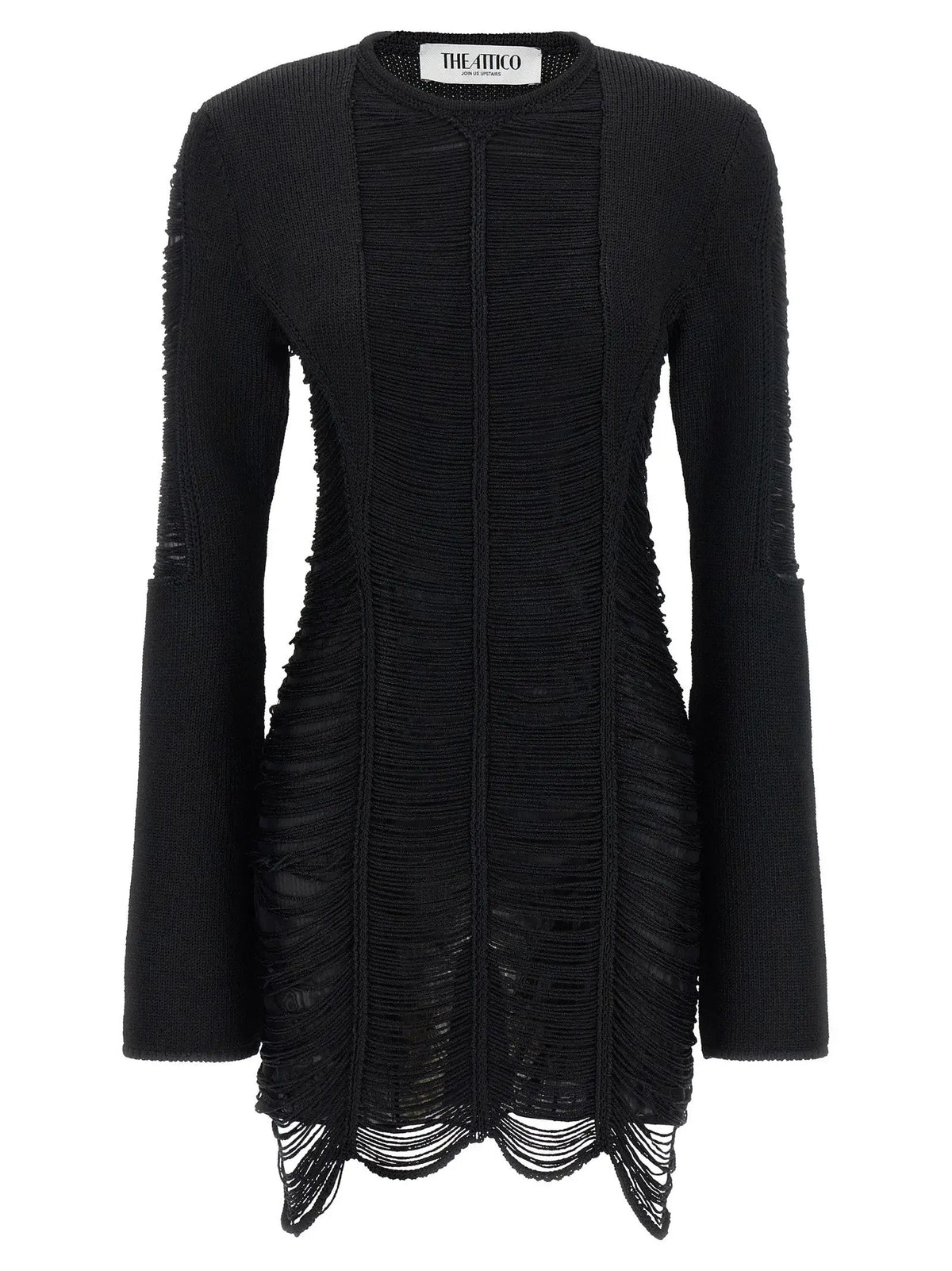 The Attico The Attico Black Viscose Short Dress