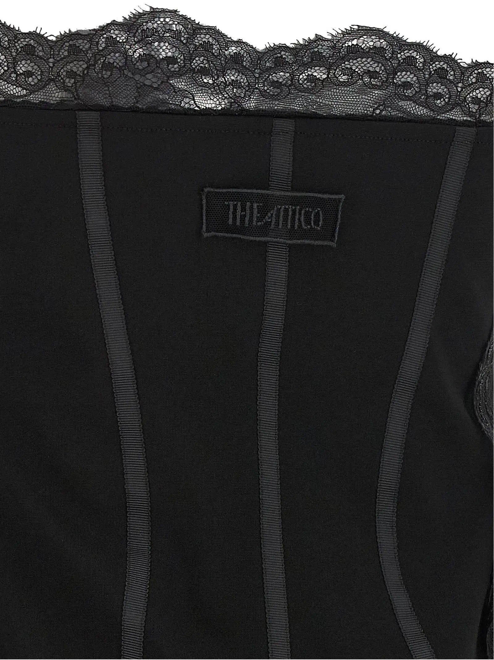 The Attico Black Polyamide Short Dress