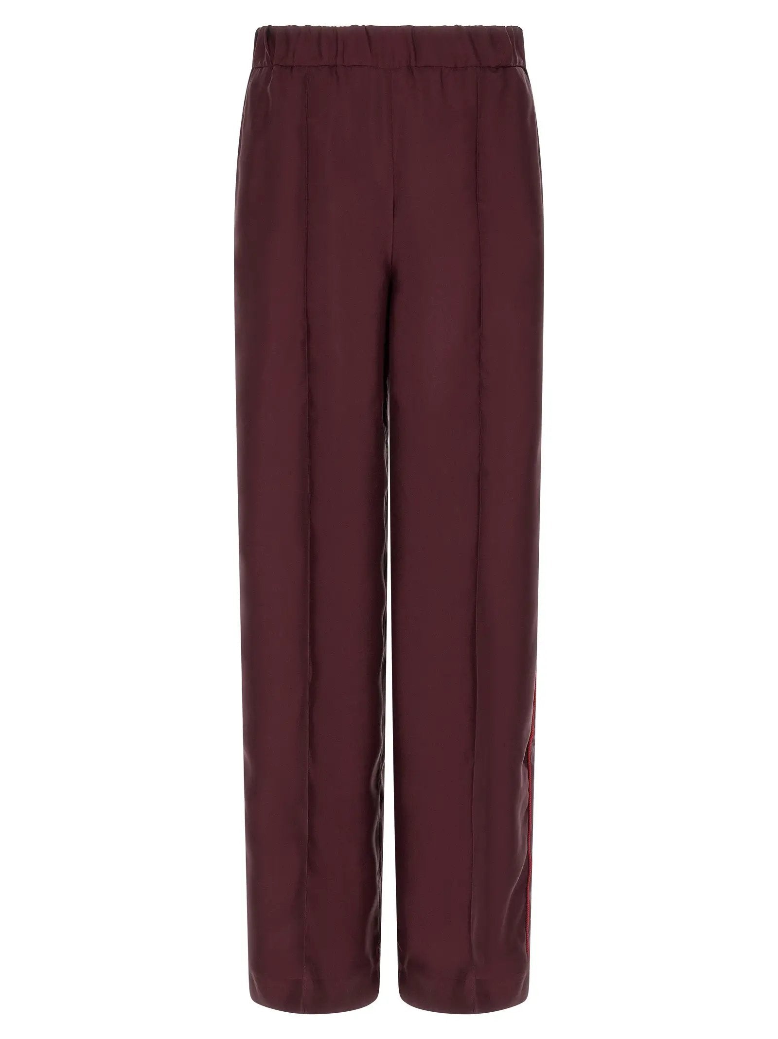 F.R.S. - FOR RESTLESS SLEEPERS Bordeaux Silk Casual Pants