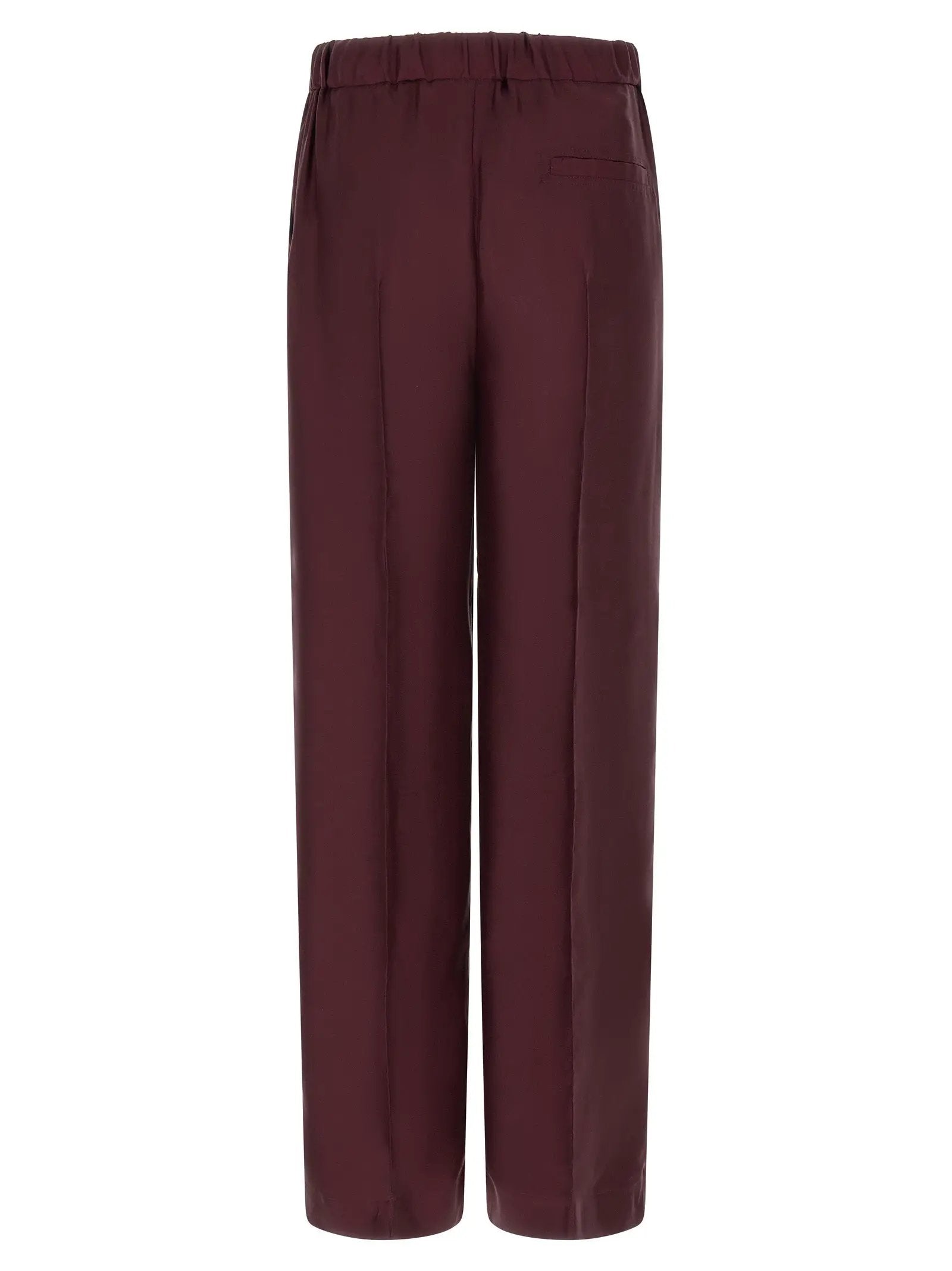 F.R.S. - FOR RESTLESS SLEEPERS Bordeaux Silk Casual Pants