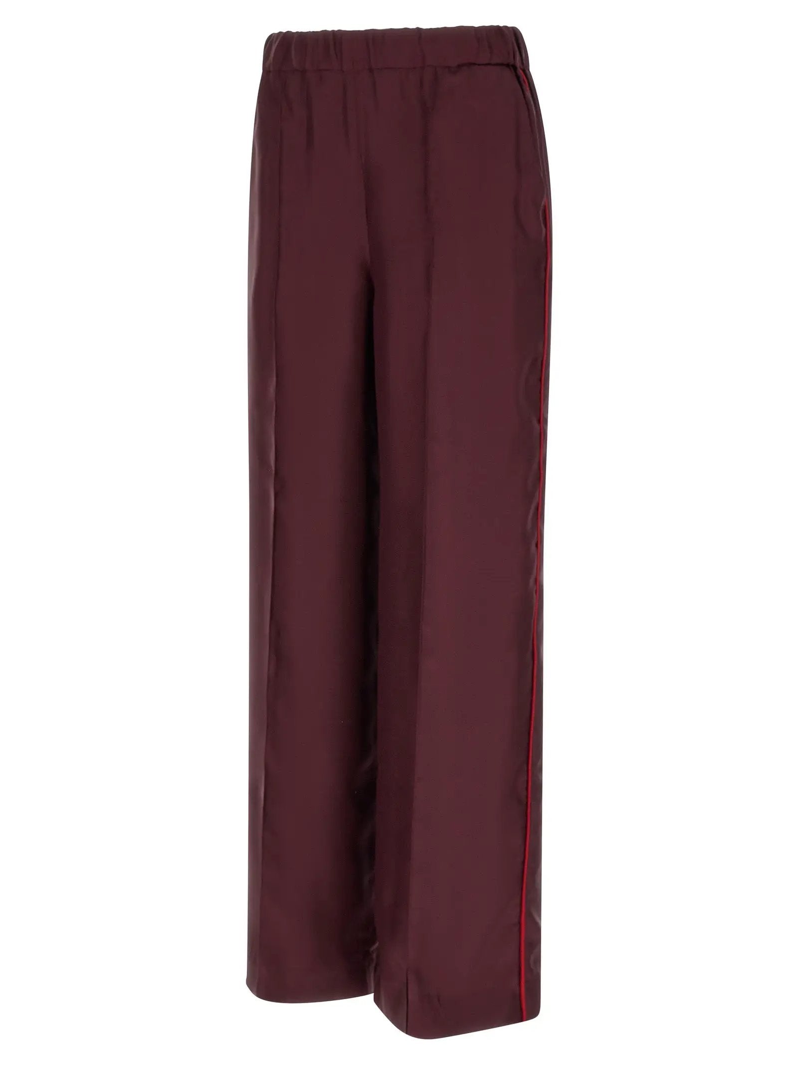 F.R.S. - FOR RESTLESS SLEEPERS Bordeaux Silk Casual Pants