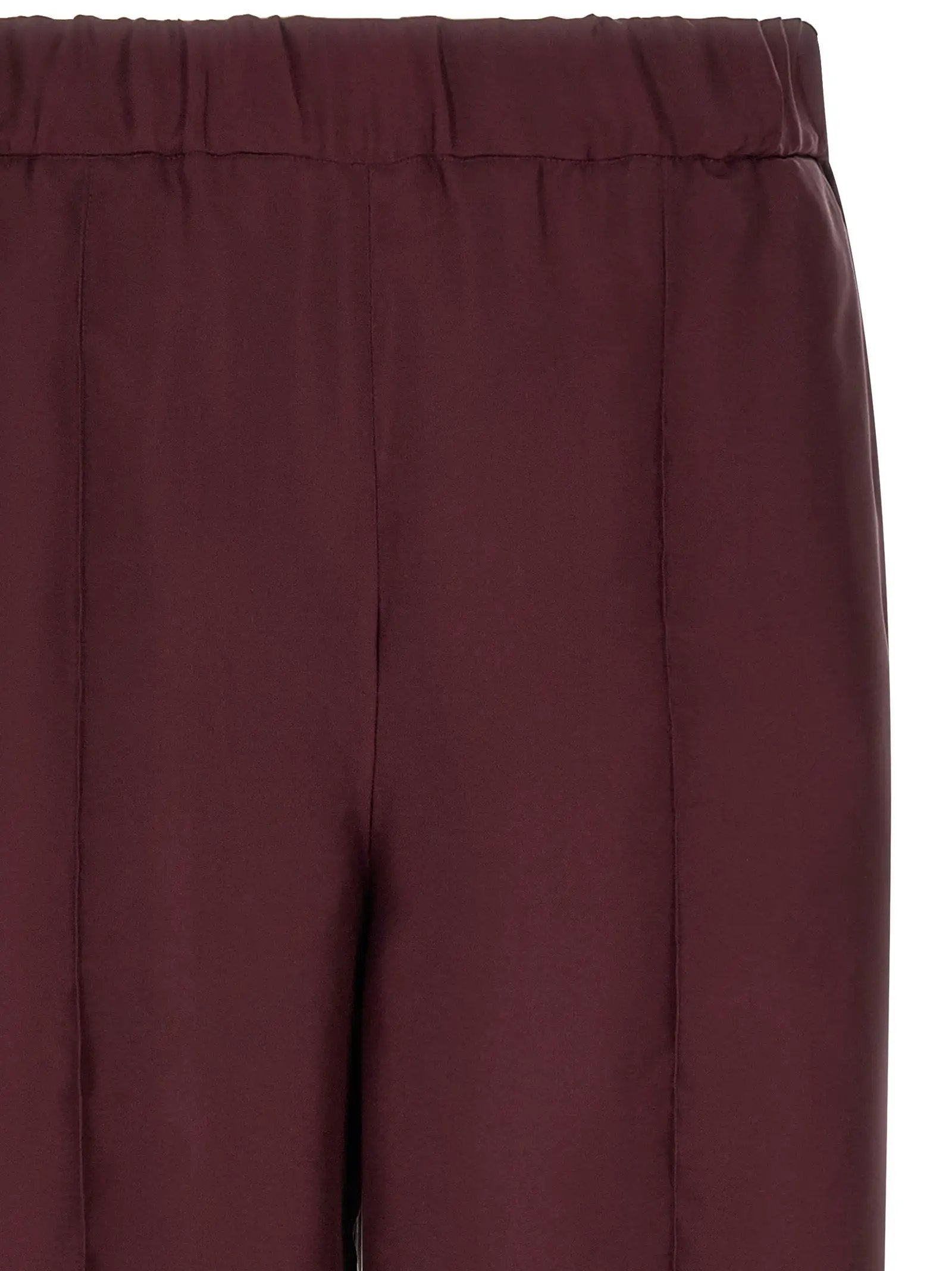 F.R.S. - FOR RESTLESS SLEEPERS Bordeaux Silk Casual Pants