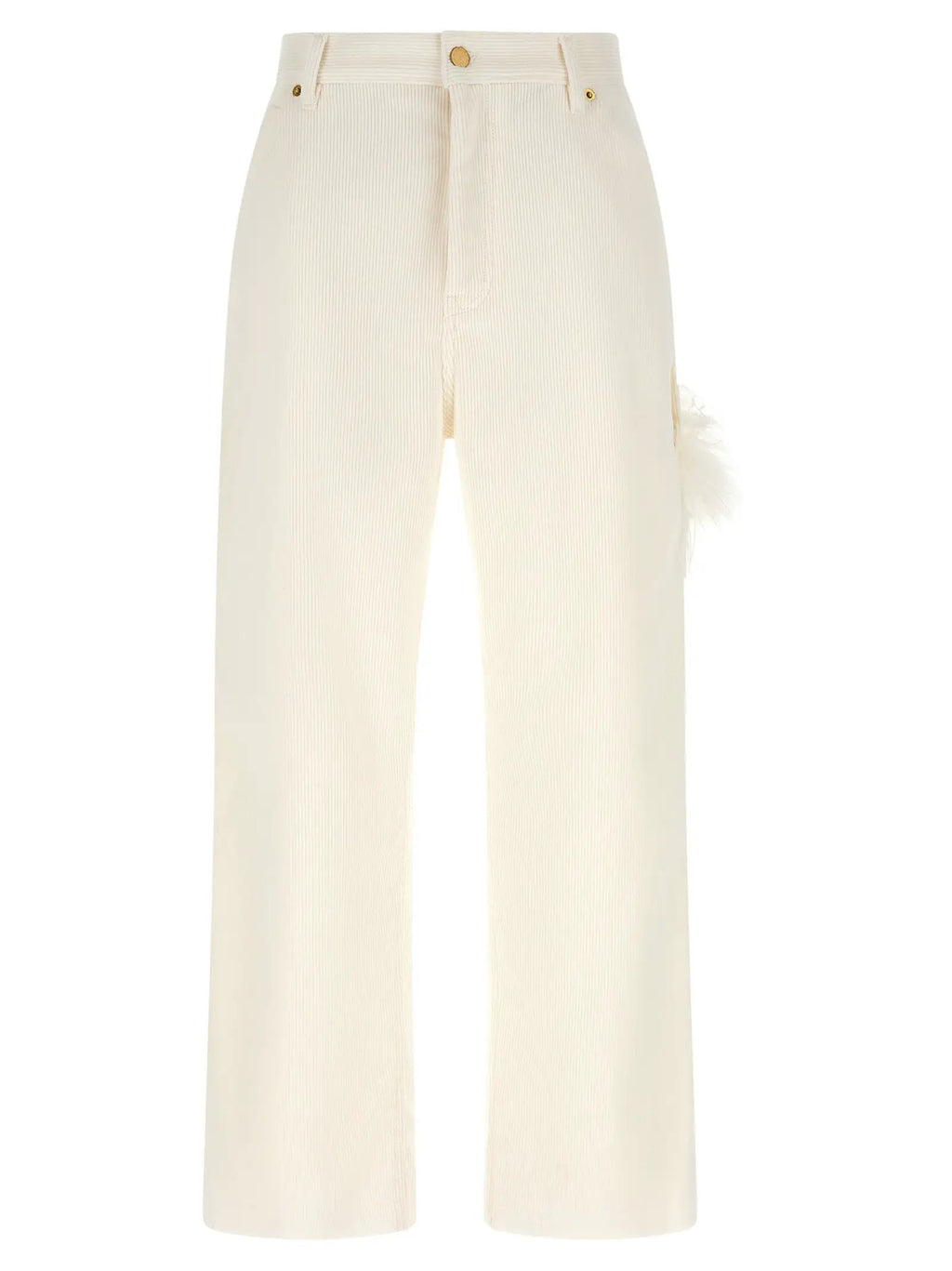 Darkpark White Cotton Casual Pants