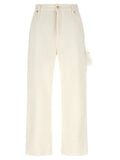 Darkpark White Cotton Casual Pants