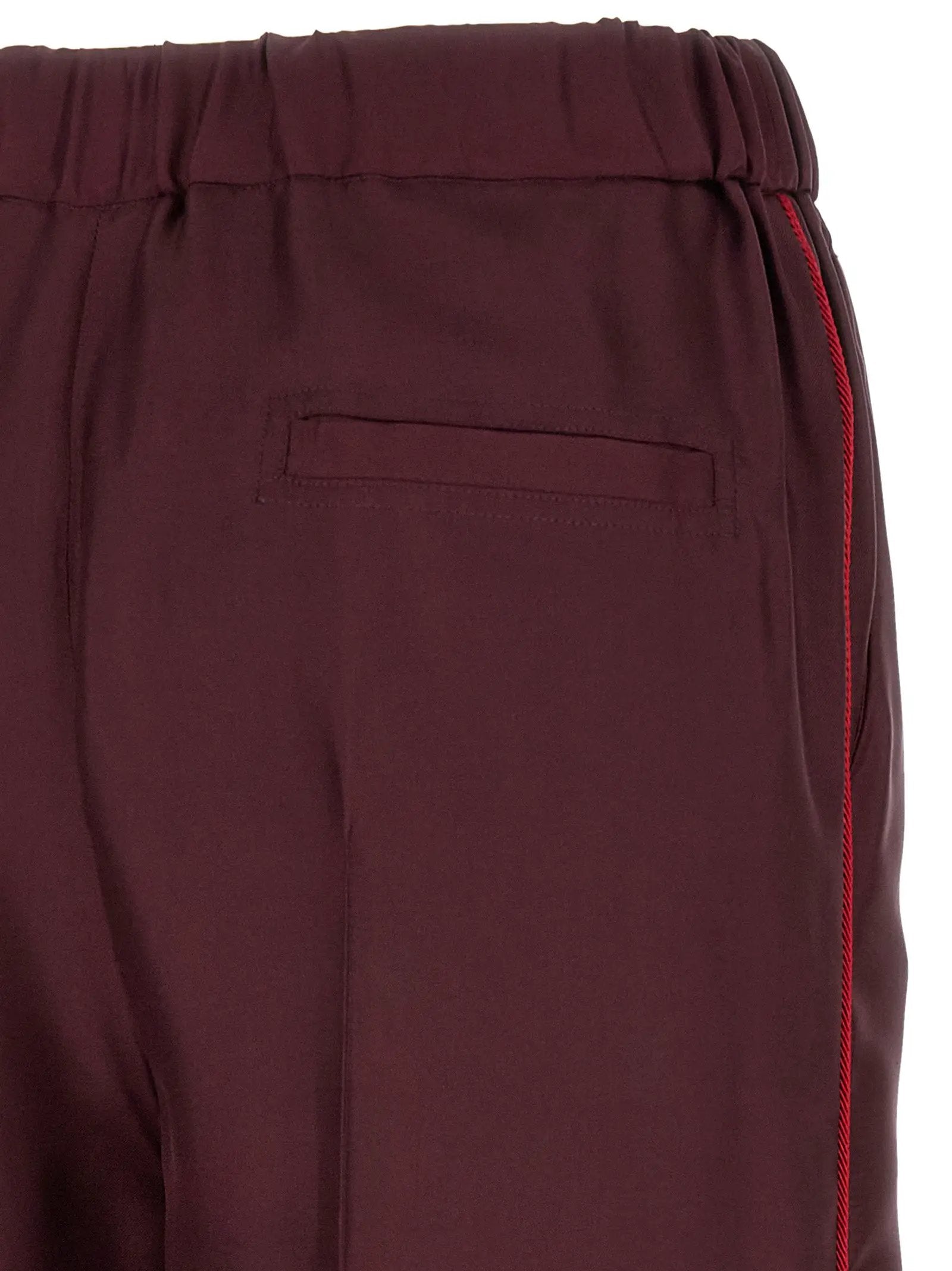 F.R.S. - FOR RESTLESS SLEEPERS Bordeaux Silk Casual Pants