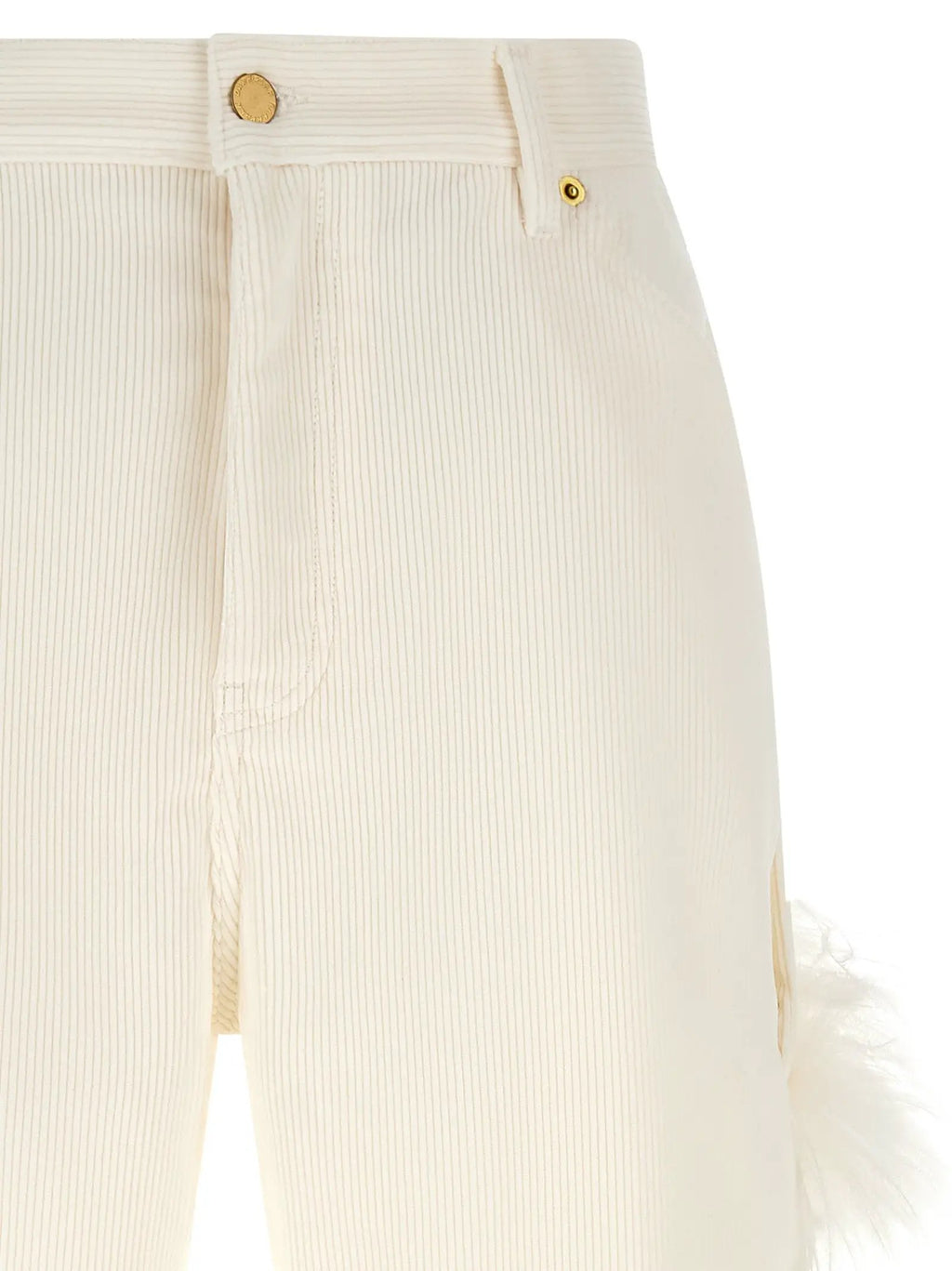 Darkpark White Cotton Casual Pants