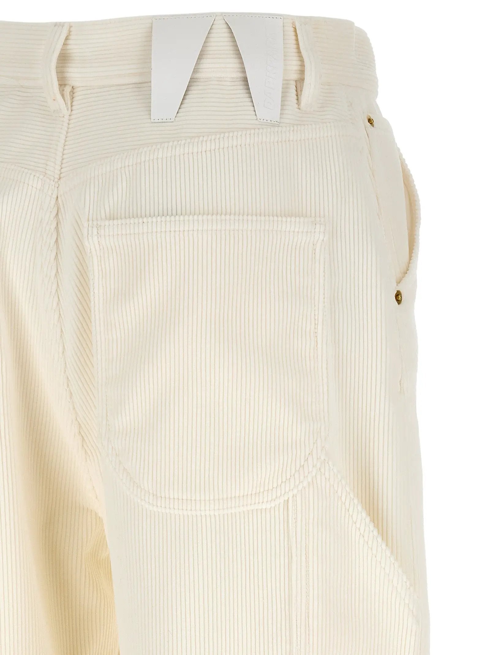 Darkpark White Cotton Casual Pants