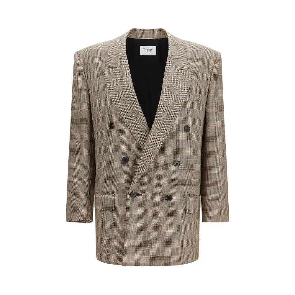 Saint Laurent Beige Wool Oves Aries Blazer
