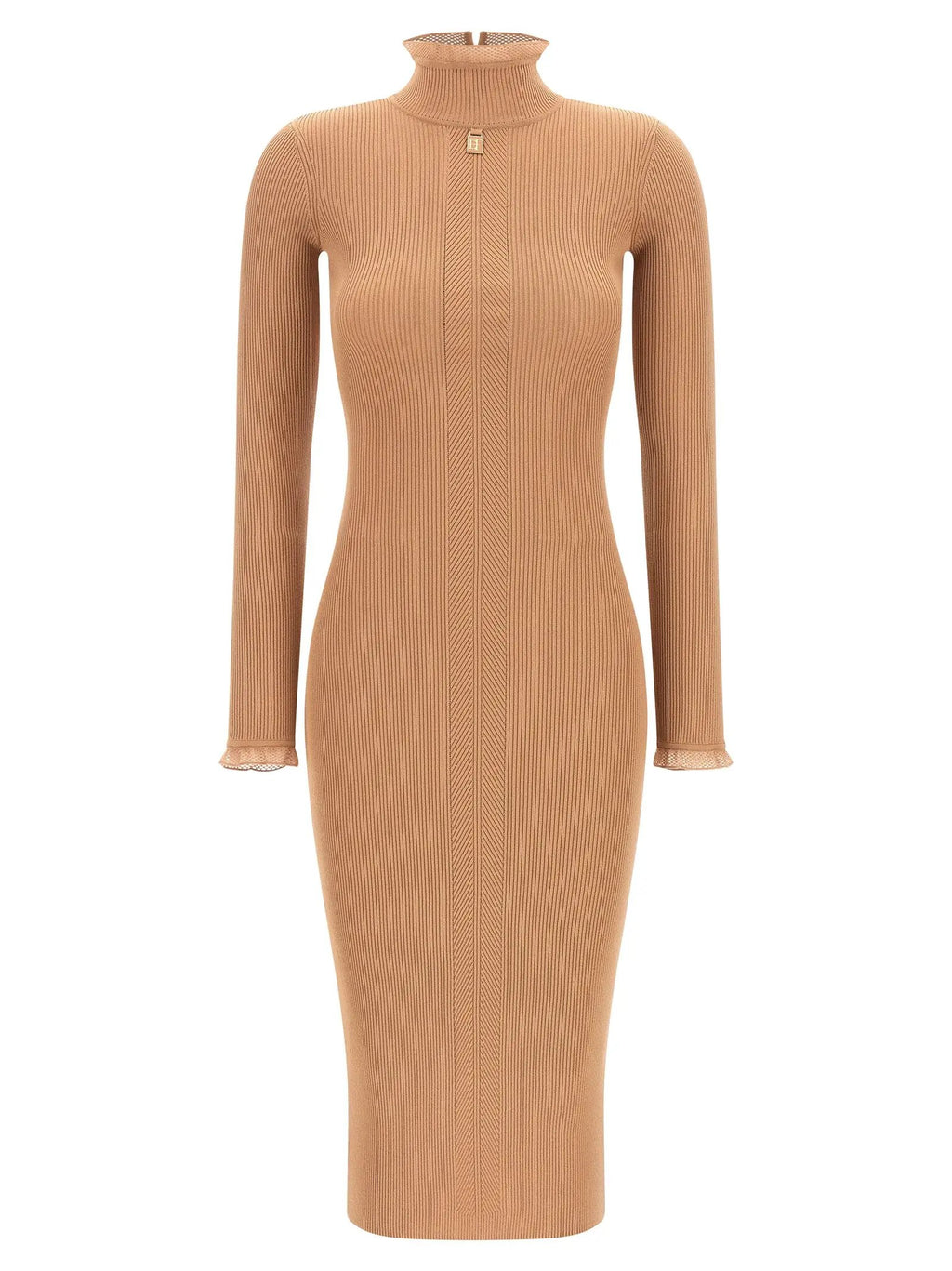 Robe mi-longue Elisabetta Franchi en viscose beige