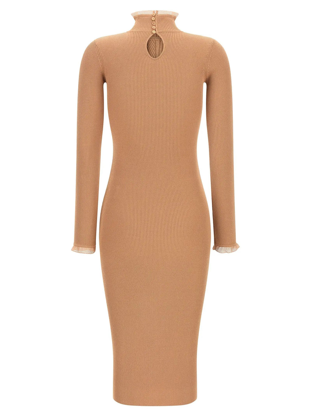 Robe mi-longue Elisabetta Franchi en viscose beige