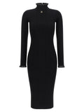 Robe midi Elisabetta Franchi en viscose noire