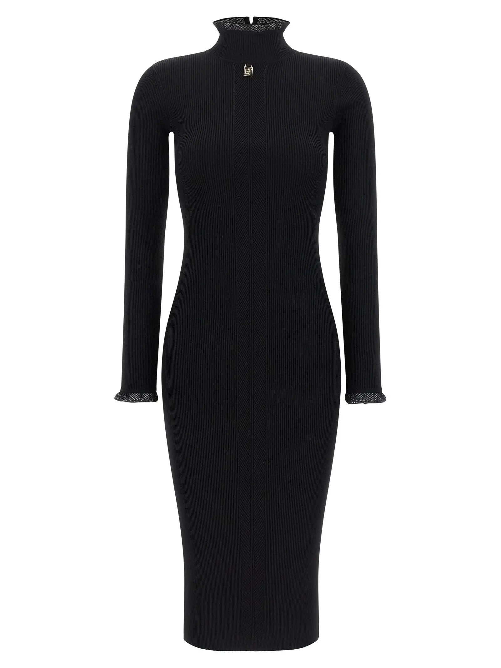 Robe midi Elisabetta Franchi en viscose noire