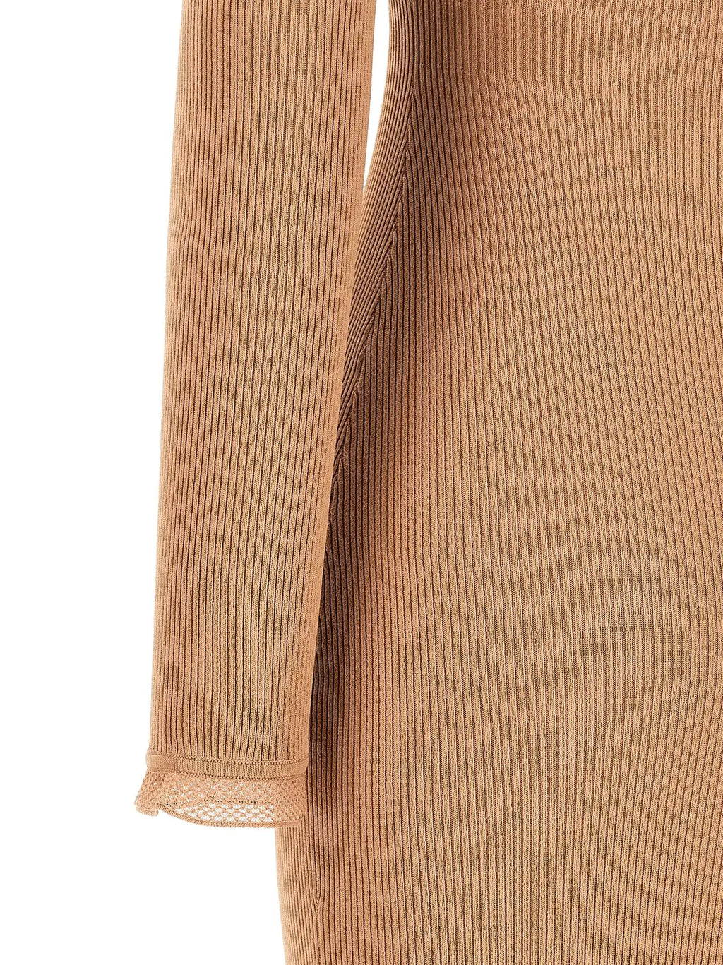 Robe mi-longue Elisabetta Franchi en viscose beige