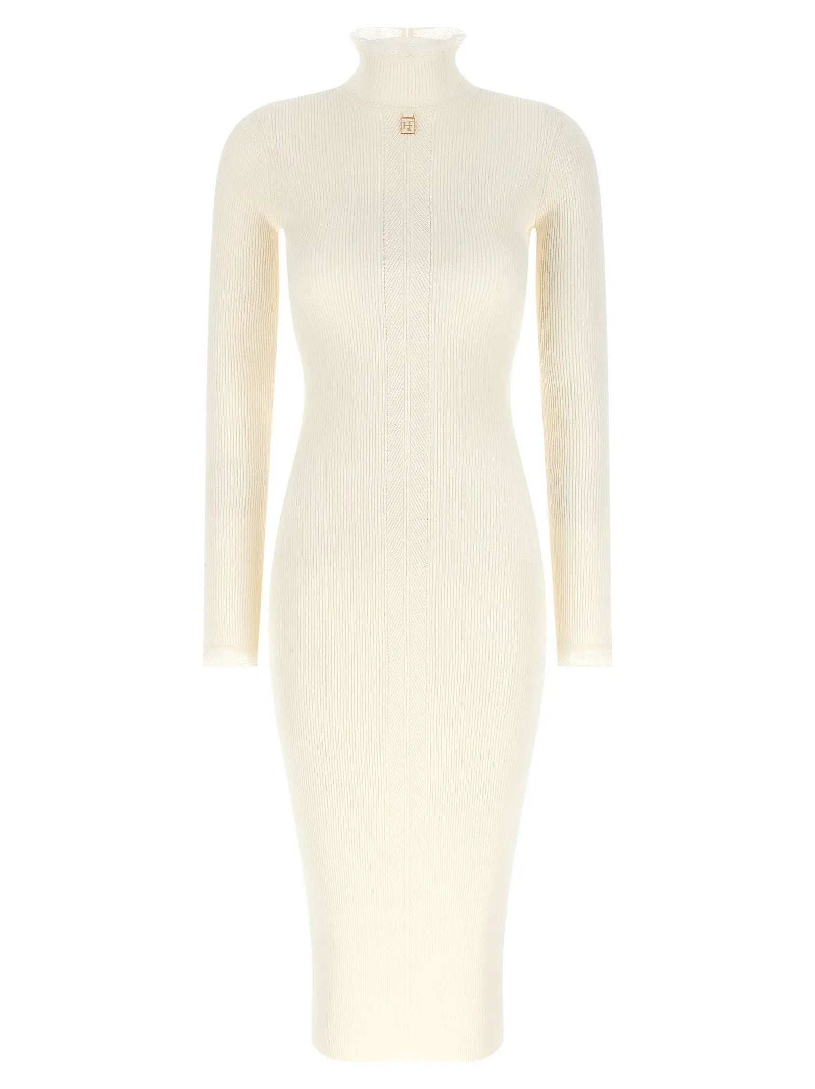 Robe midi en viscose blanche Elisabetta Franchi