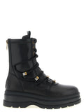 Bottes à lacets en cuir de vachette noir PINKO