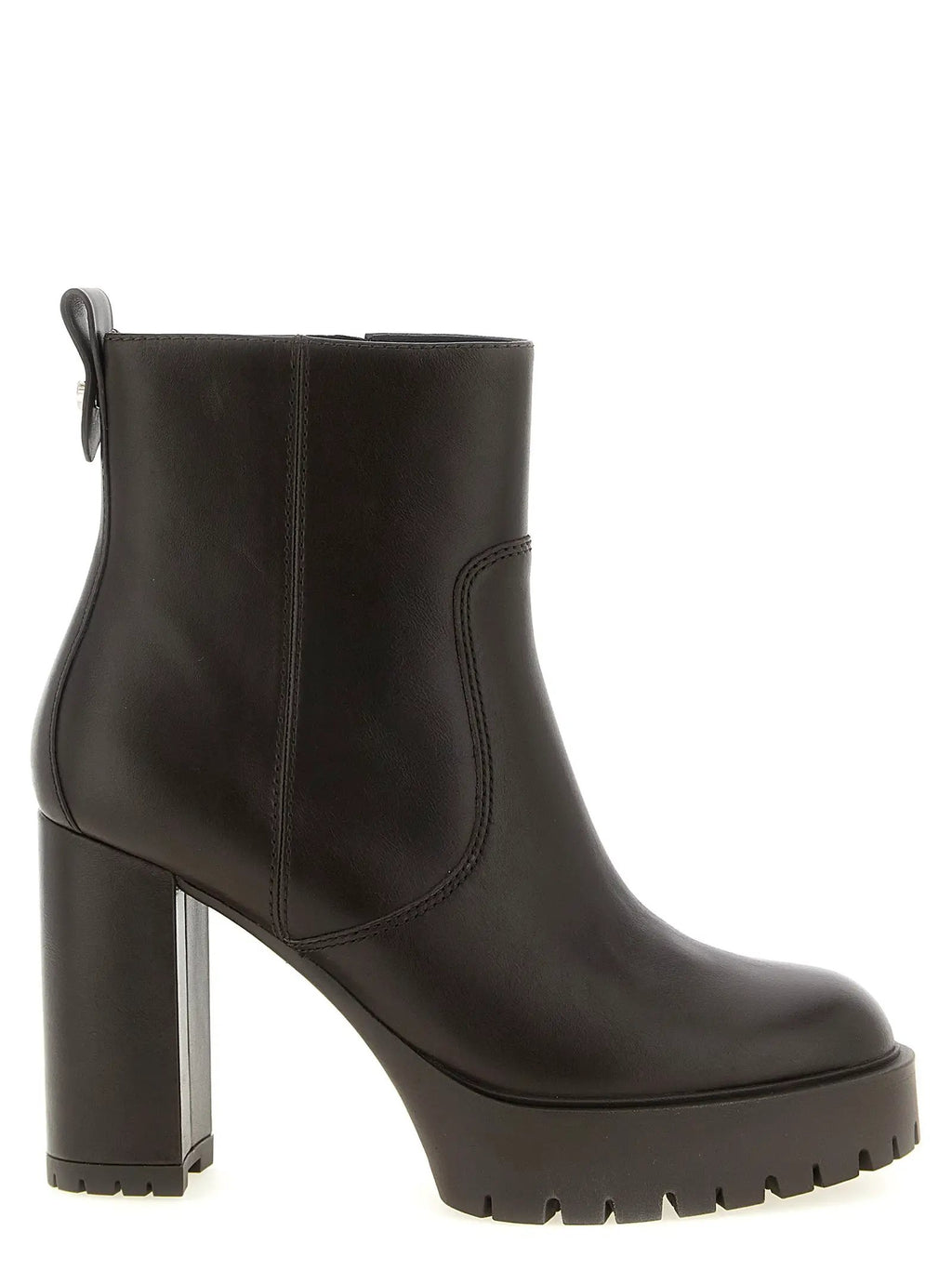 PINKO Bottines en cuir de vachette marron