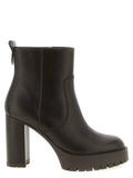 PINKO Bottines en cuir de vachette marron