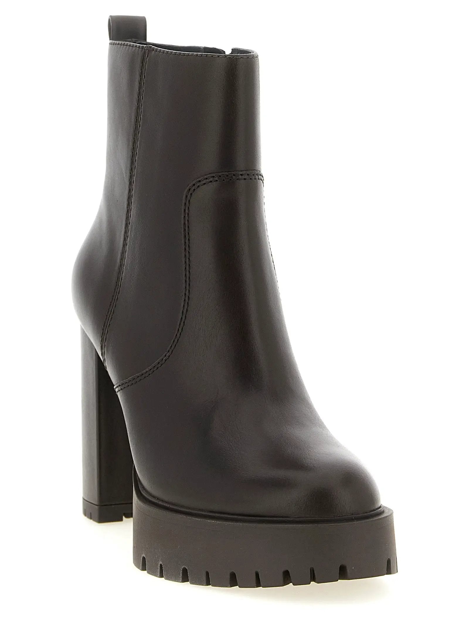 PINKO Bottines en cuir de vachette marron