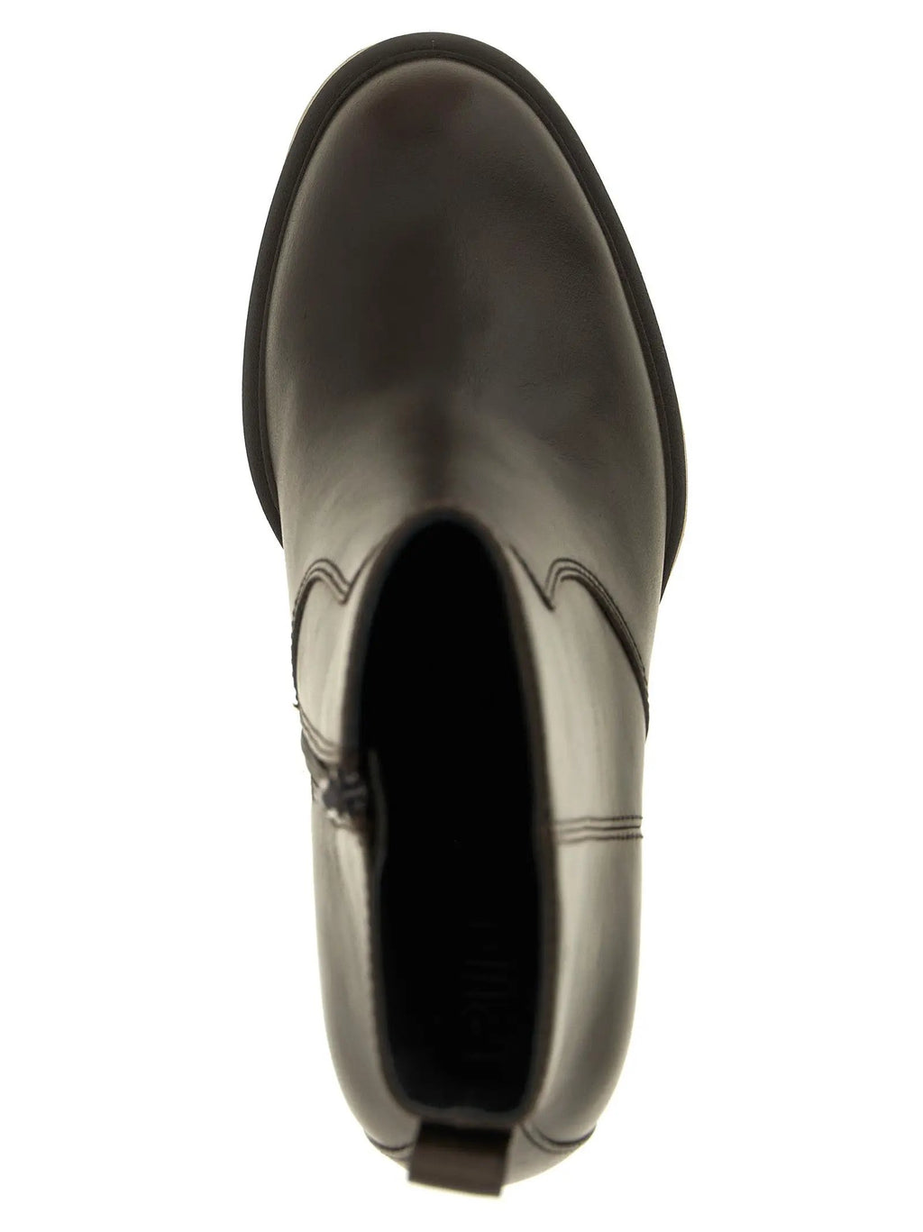 PINKO Bottines en cuir de vachette marron