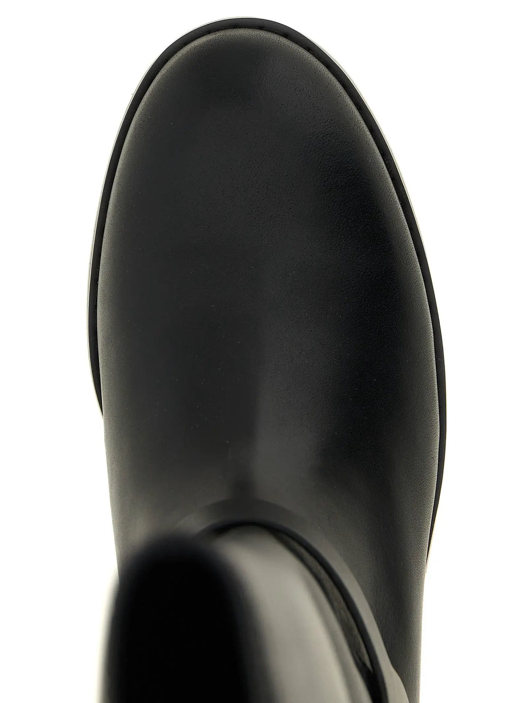Bottes hautes en cuir de vachette noir PINKO