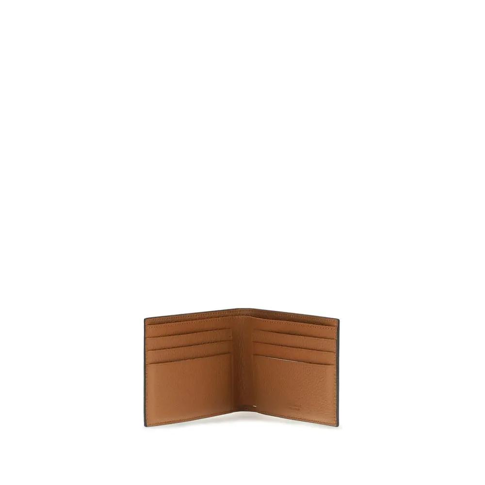 Portefeuille Ferragamo en cuir de veau gris Bos Taurus