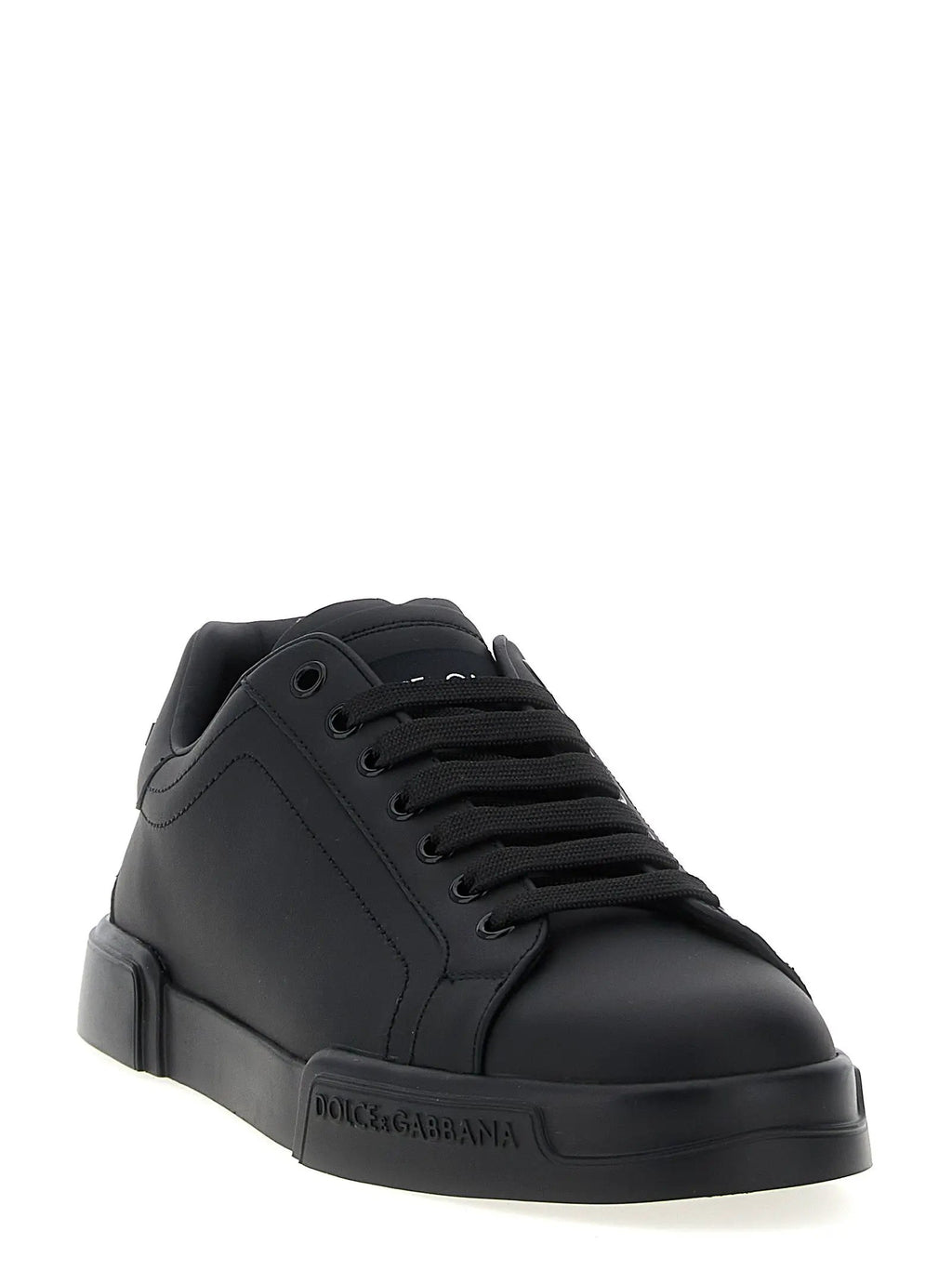 Dolce & Gabbana Black Calfskin Low Top Sneakers