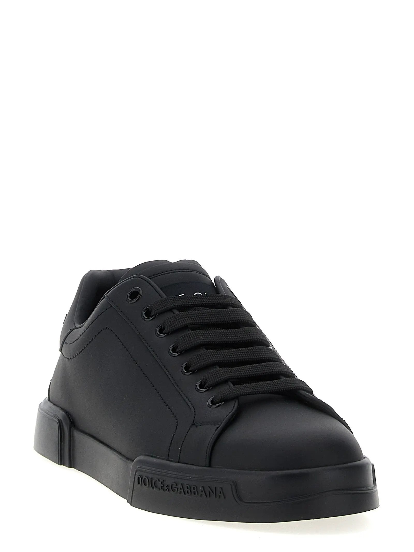 Dolce & Gabbana Black Calfskin Low Top Sneakers