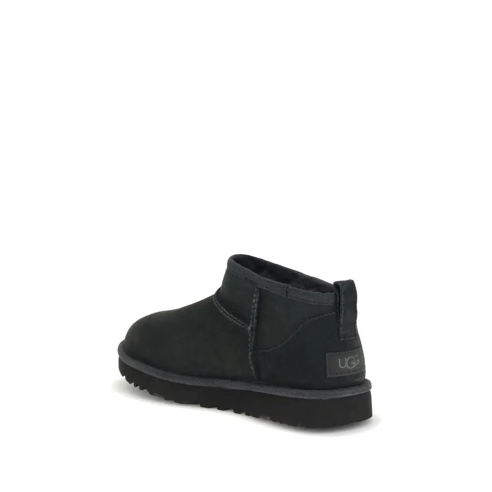 UGG UGG Black Suede Leather Ankle Boots