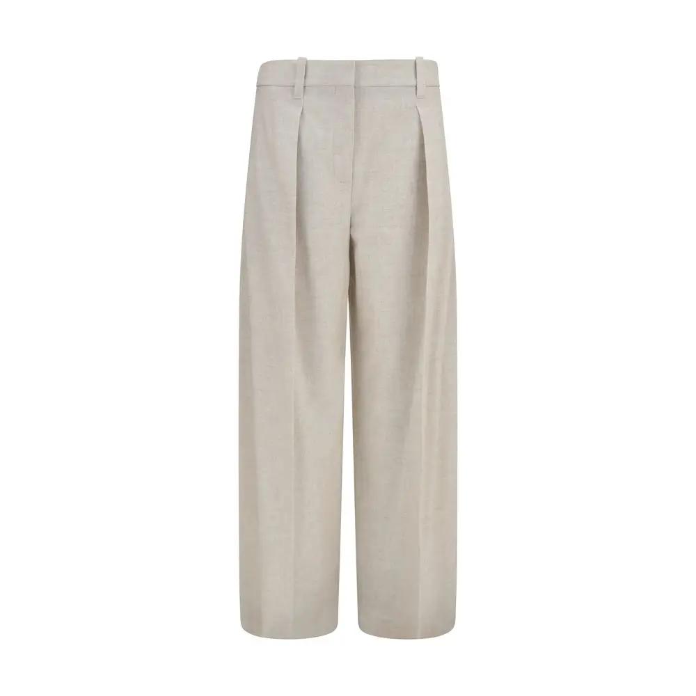 Brunello Cucinelli Brunello Cucinelli Beige Wool Oves Aries Dress Pants