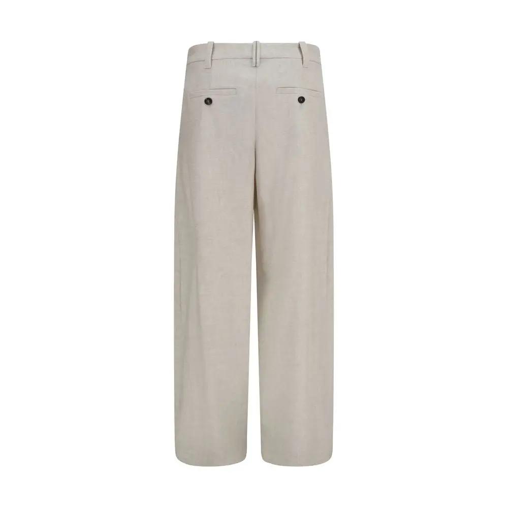 Brunello Cucinelli Beige Wool Oves Aries Dress Pants