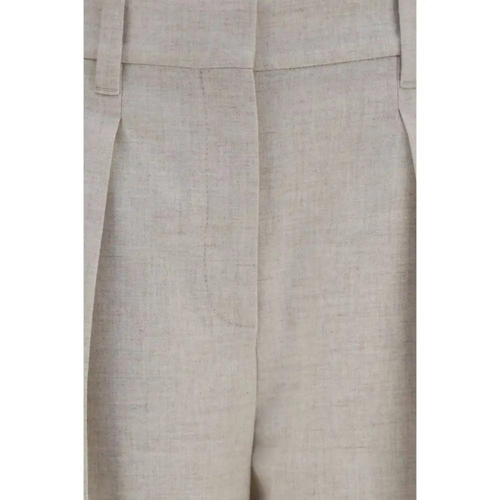 Brunello Cucinelli Beige Wool Oves Aries Dress Pants