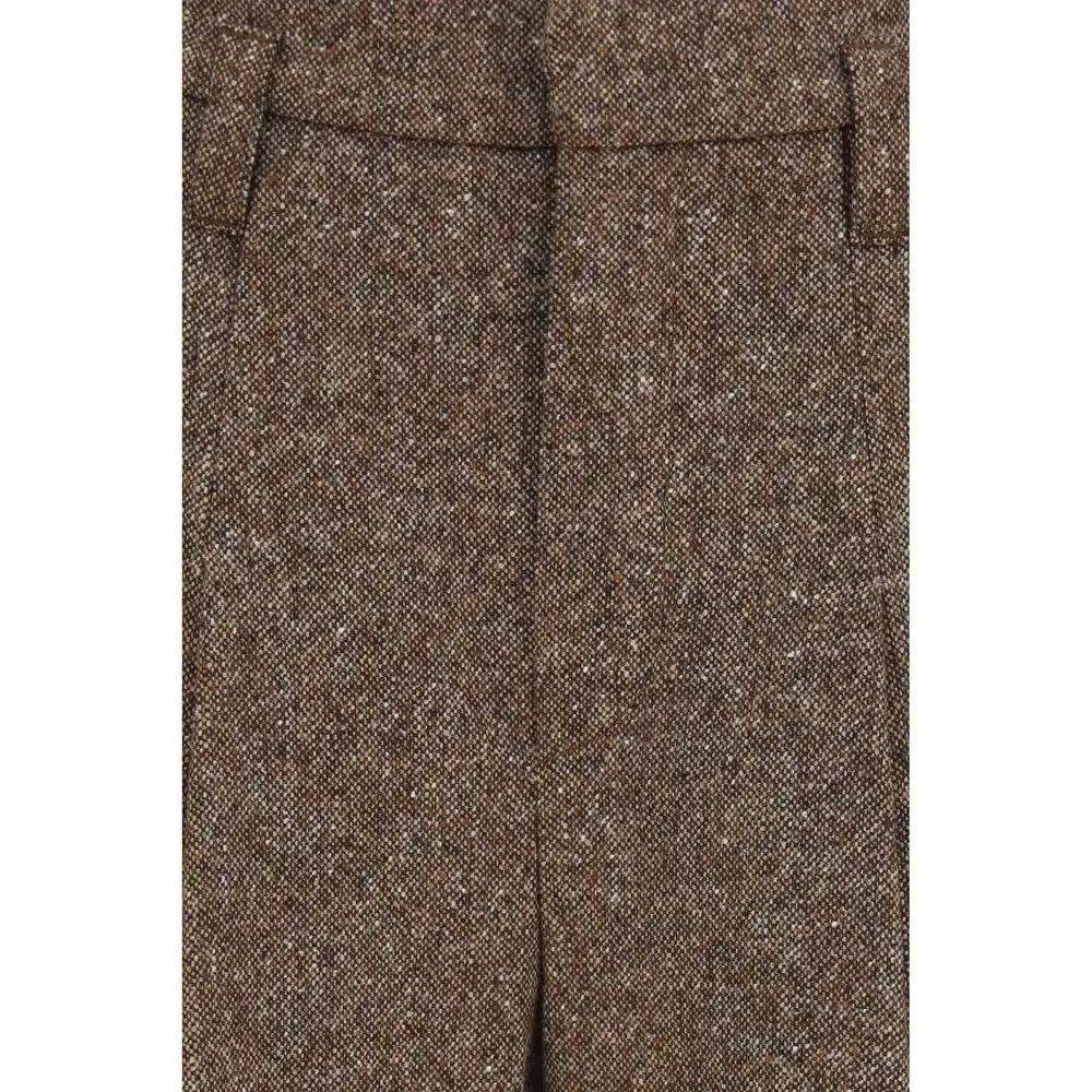 Brunello Cucinelli Brown Wool Oves Aries Casual Pants