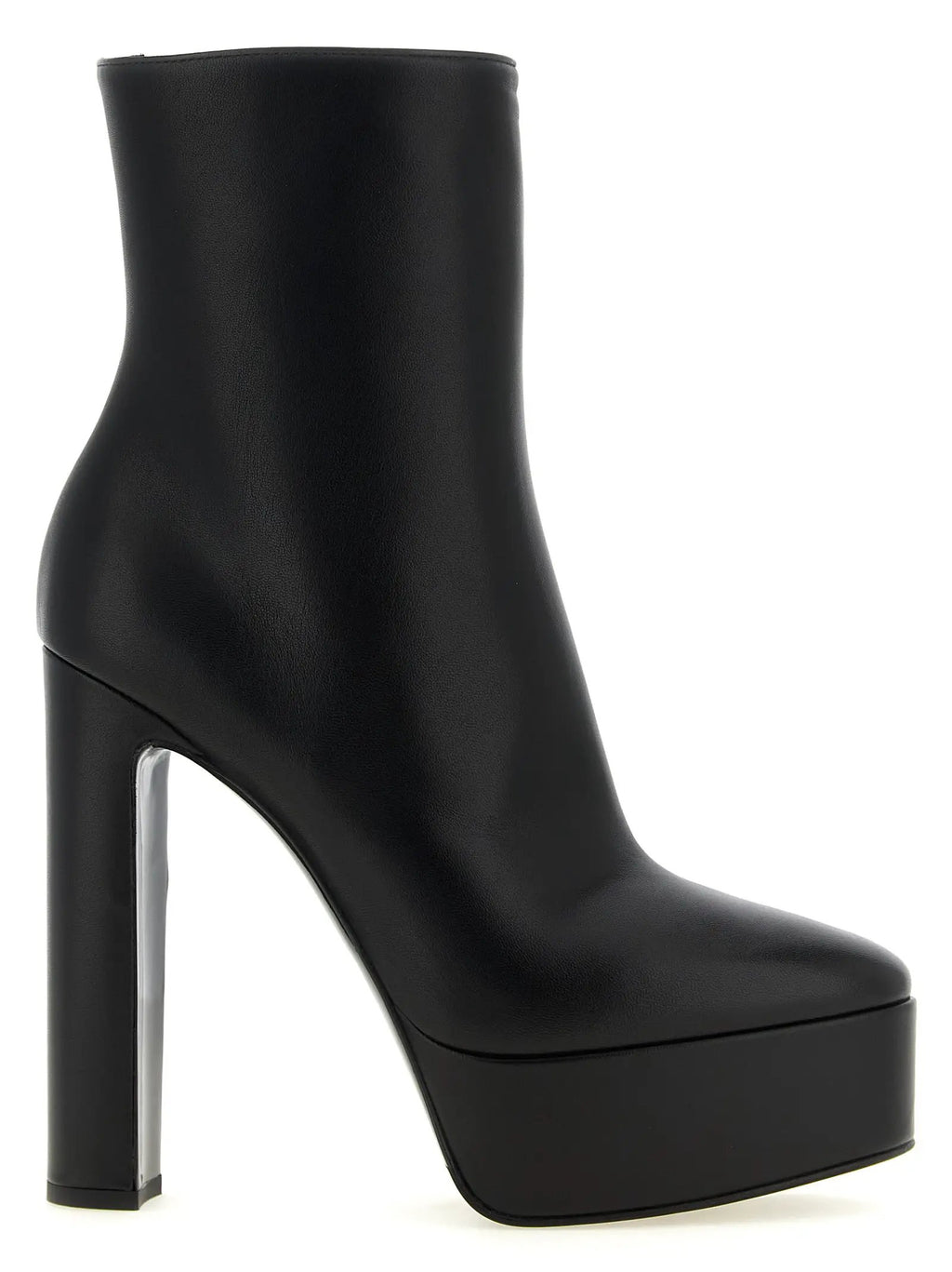 LE SILLA Black Lamb Leather Ankle Boots