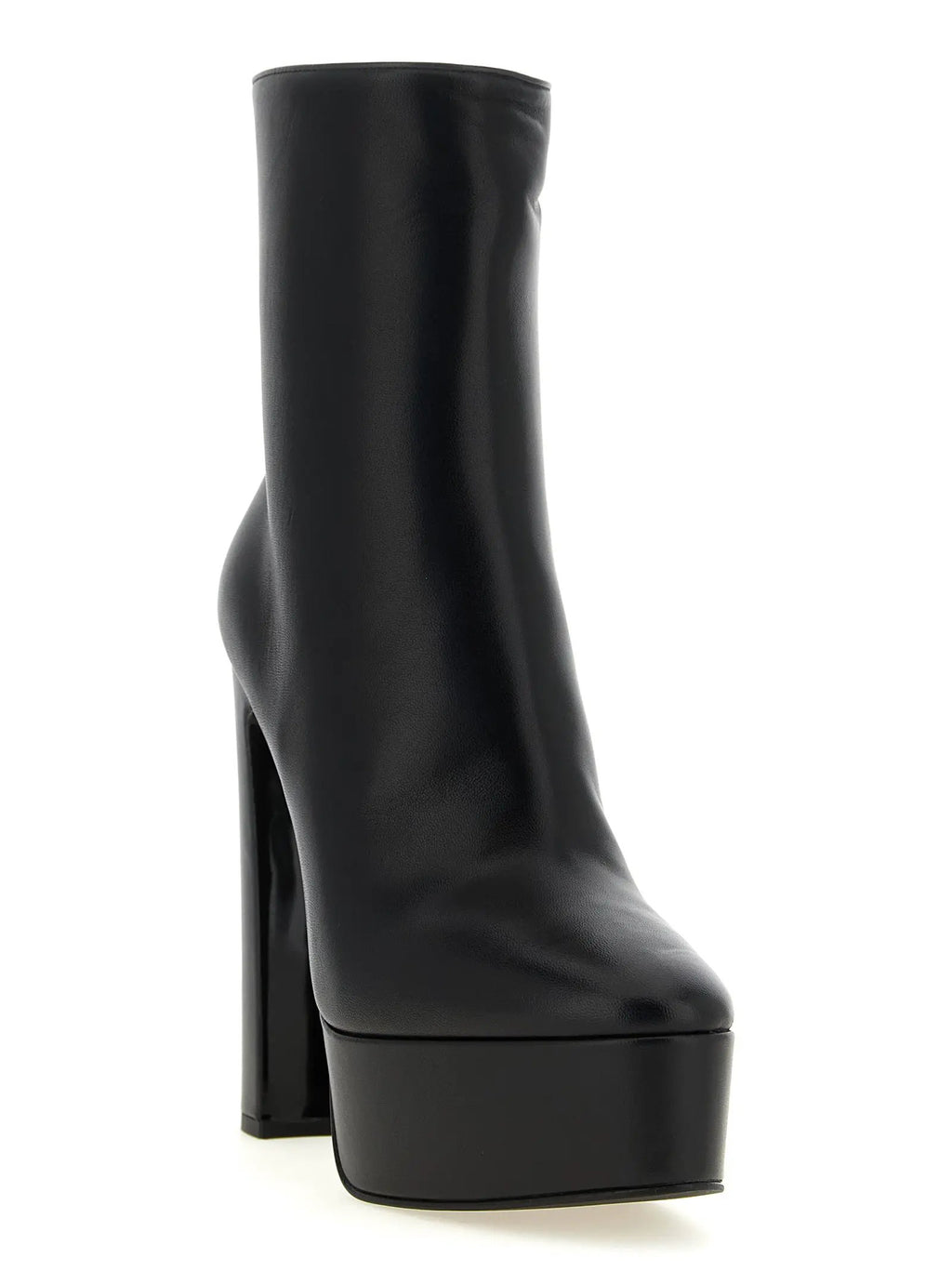 LE SILLA Black Lamb Leather Ankle Boots