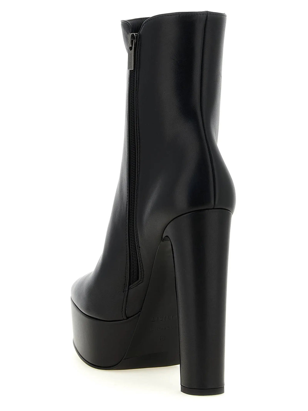LE SILLA Black Lamb Leather Ankle Boots