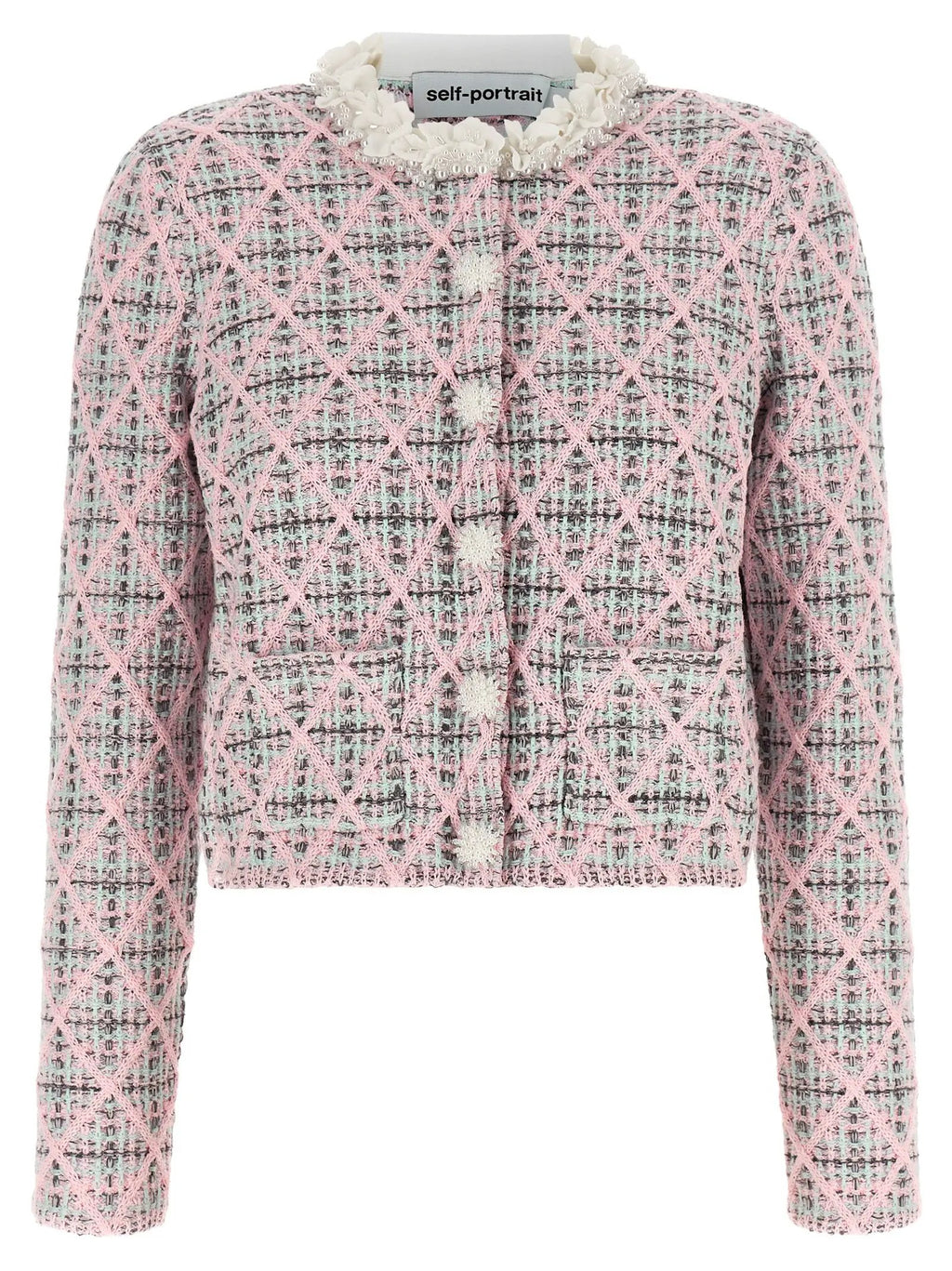 Self-Portrait Multicolor Cotton Cardigan
