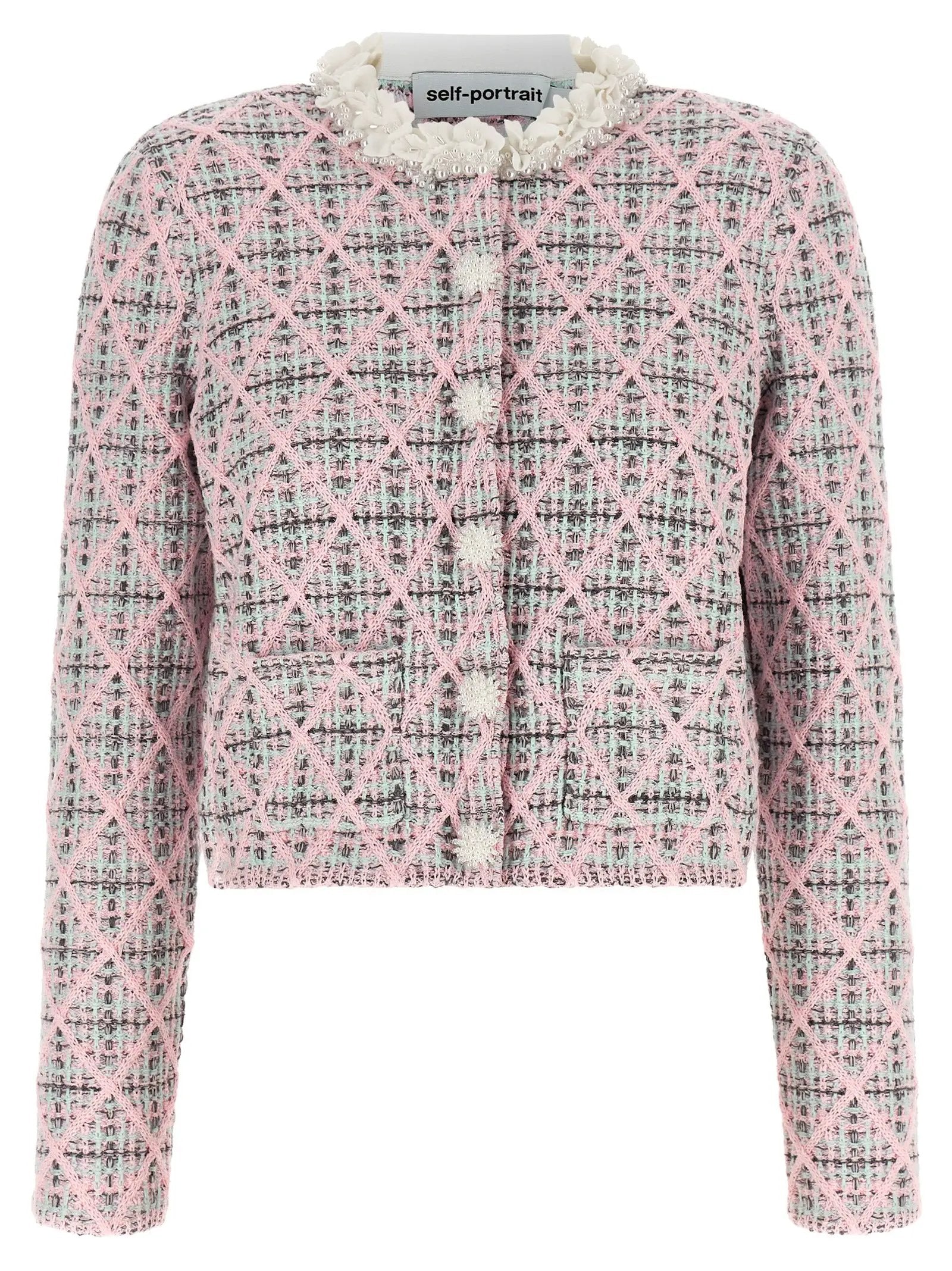 Self-Portrait Multicolor Cotton Cardigan