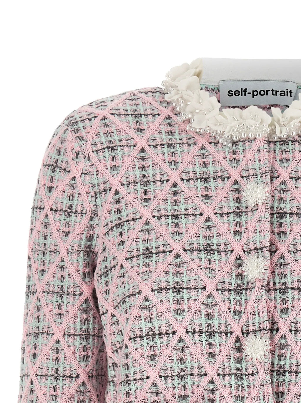 Self-Portrait Multicolor Cotton Cardigan