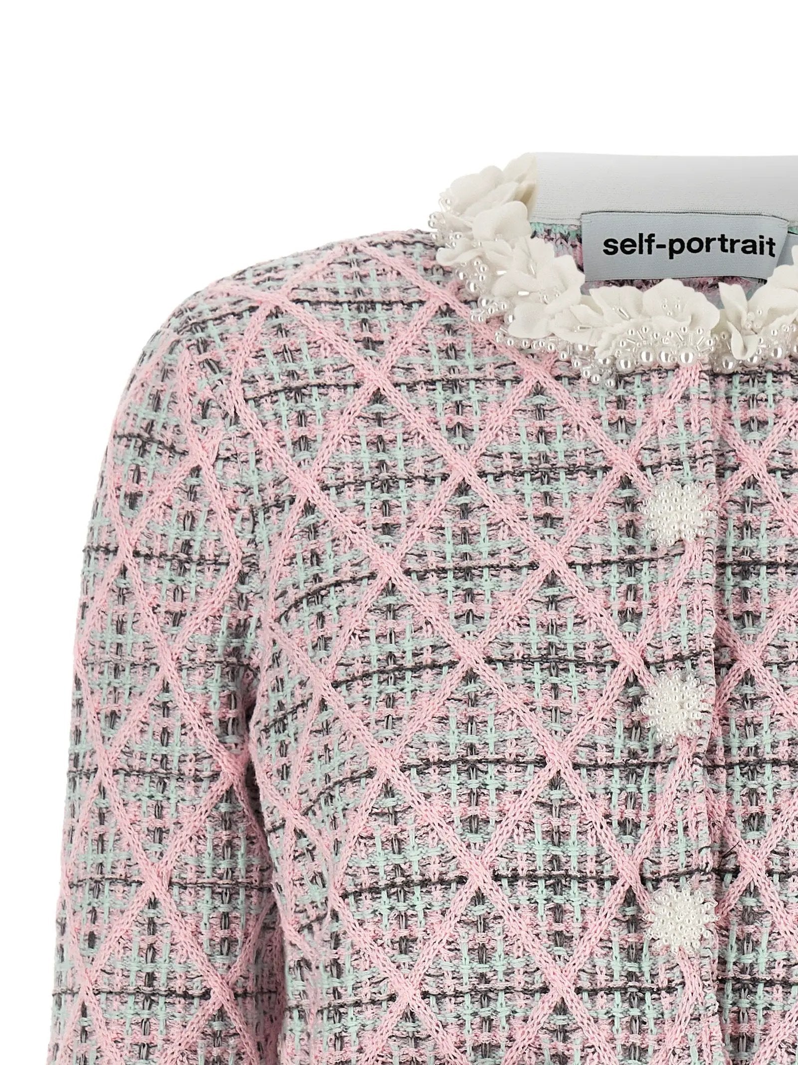 Self-Portrait Multicolor Cotton Cardigan