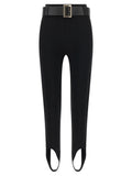 Self-Portrait Black Viscose Leggings
