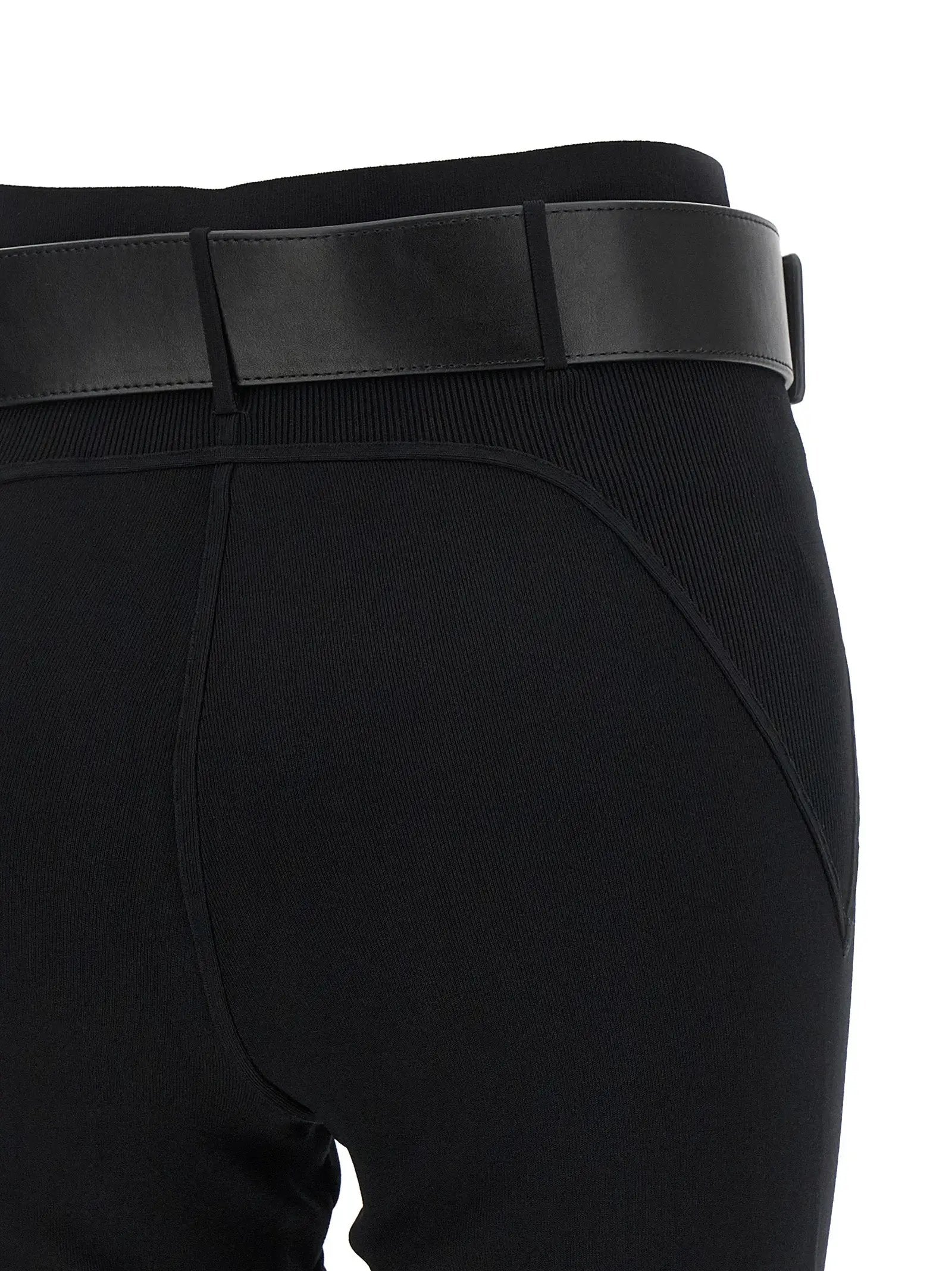 Self-Portrait Black Viscose Leggings
