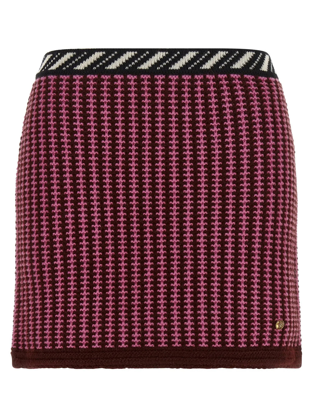 Versace Multicolor Virgin Wool Long Skirt