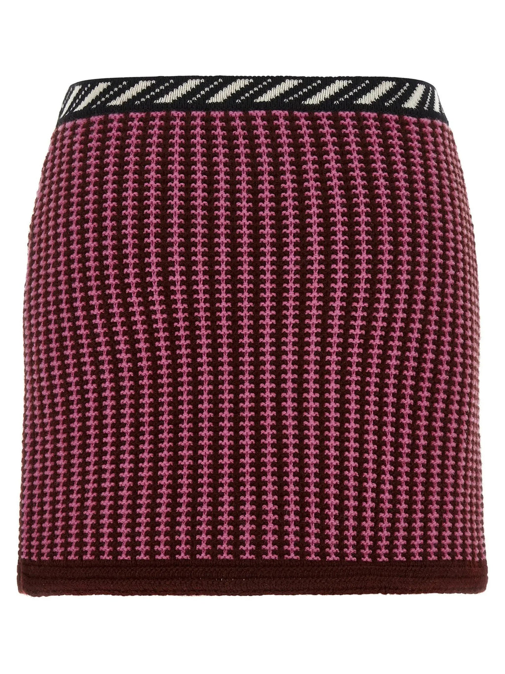 Versace Multicolor Virgin Wool Long Skirt
