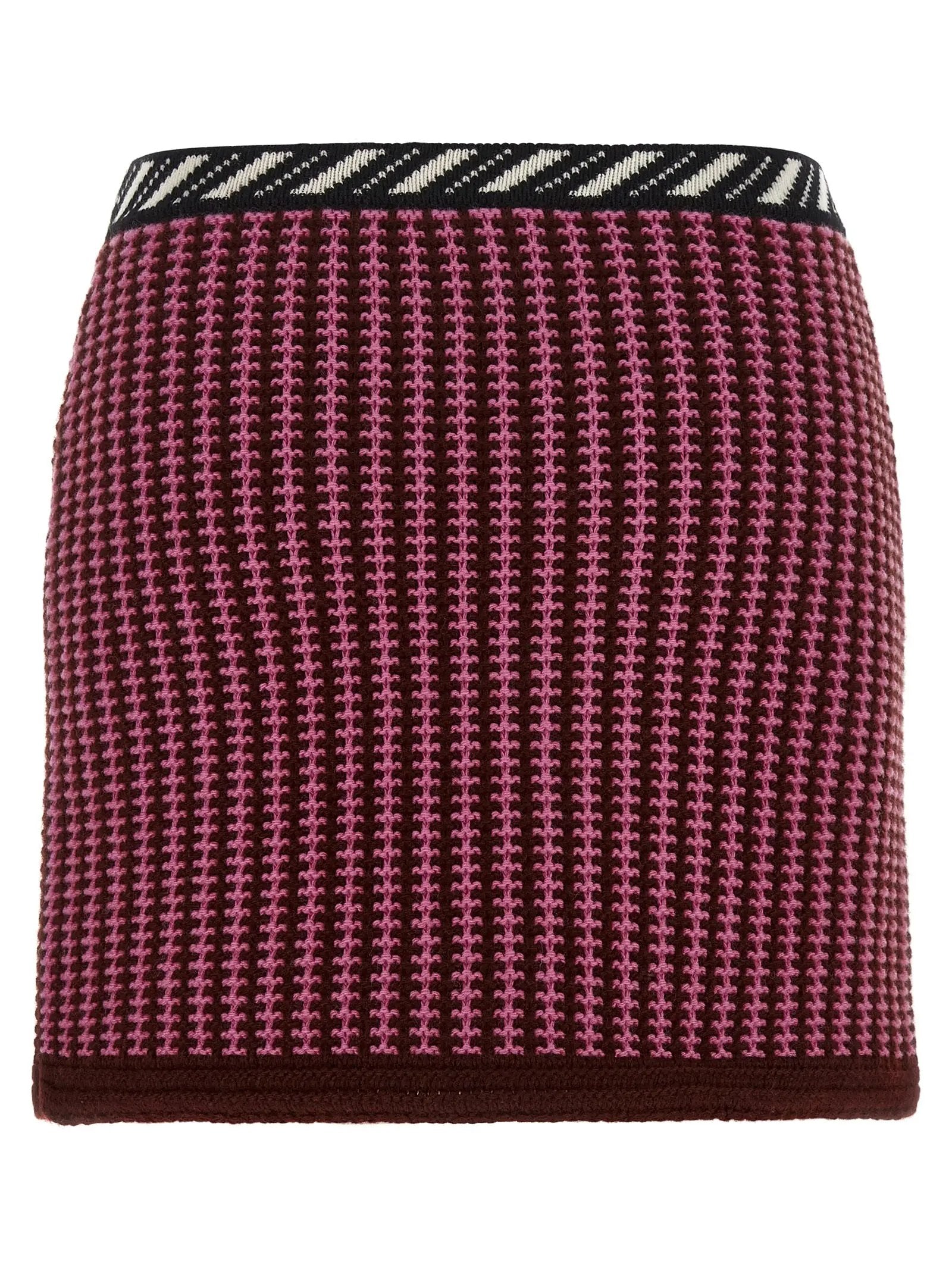 Versace Multicolor Virgin Wool Long Skirt