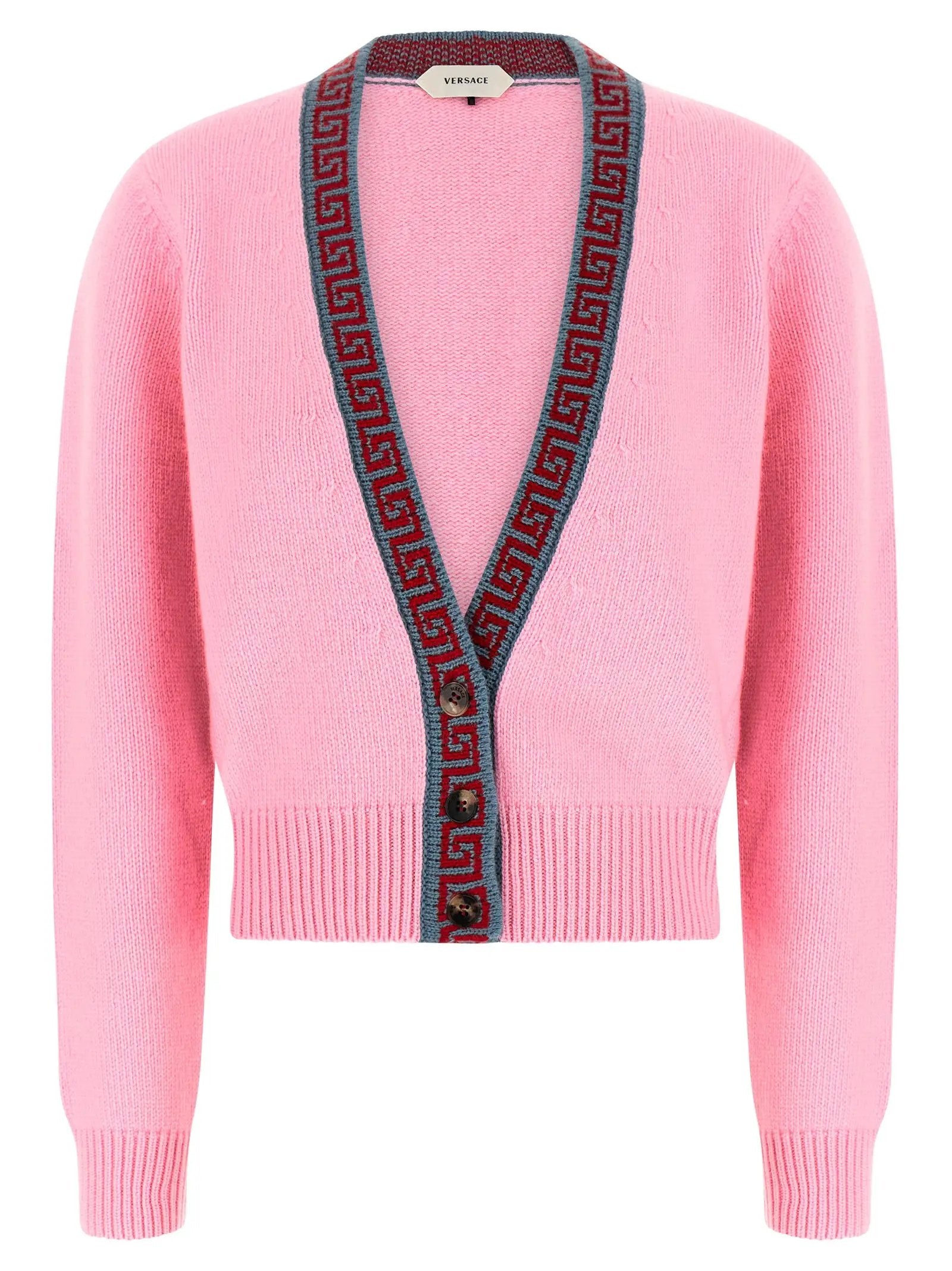 Versace Multicolor Virgin Wool Cardigan